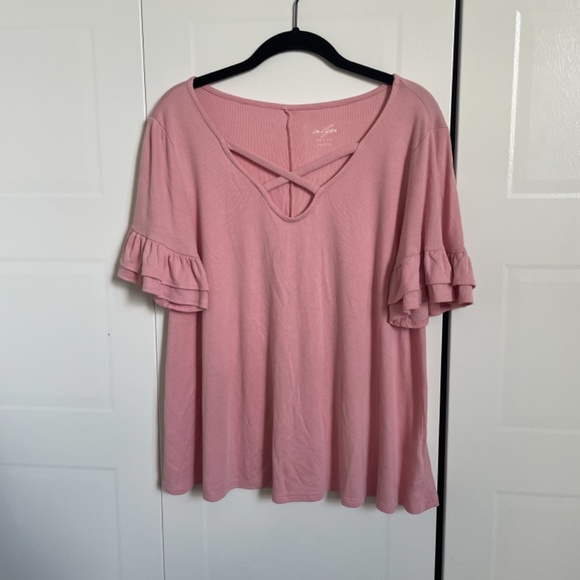 Pink cutsie-sleeve top - Picture 4 of 4